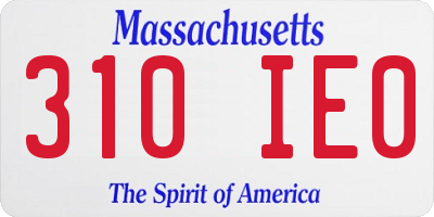 MA license plate 310IE0