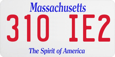 MA license plate 310IE2