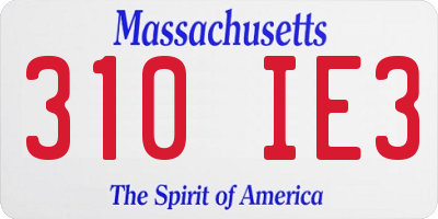 MA license plate 310IE3