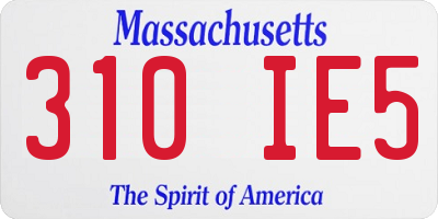MA license plate 310IE5