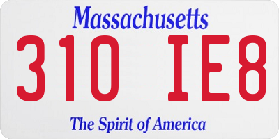 MA license plate 310IE8