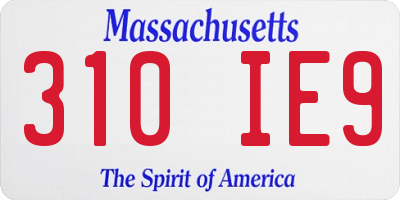MA license plate 310IE9