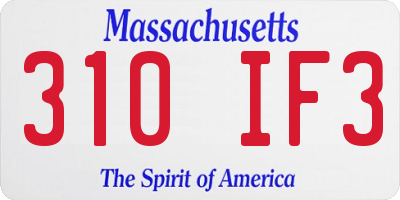 MA license plate 310IF3
