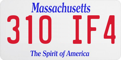 MA license plate 310IF4