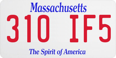 MA license plate 310IF5