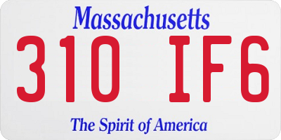 MA license plate 310IF6