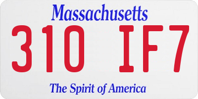MA license plate 310IF7