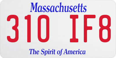 MA license plate 310IF8