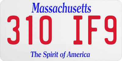 MA license plate 310IF9