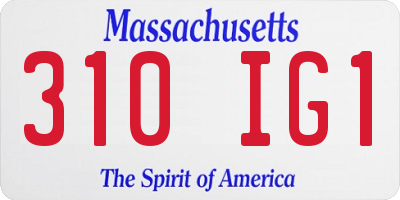 MA license plate 310IG1