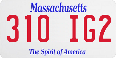 MA license plate 310IG2