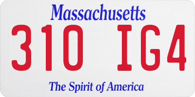 MA license plate 310IG4