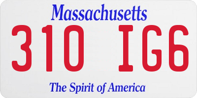 MA license plate 310IG6