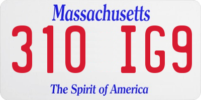 MA license plate 310IG9