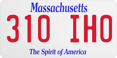 MA license plate 310IH0