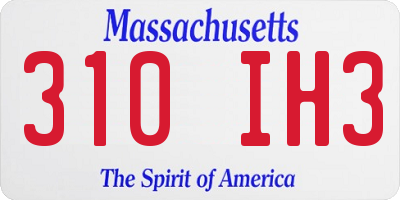 MA license plate 310IH3