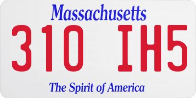 MA license plate 310IH5