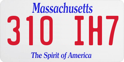 MA license plate 310IH7