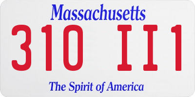 MA license plate 310II1