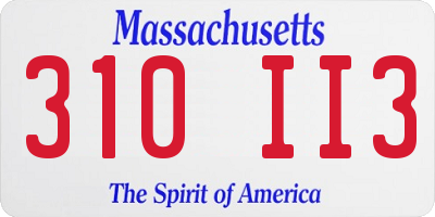MA license plate 310II3