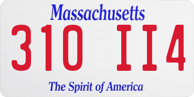 MA license plate 310II4