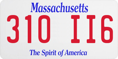 MA license plate 310II6