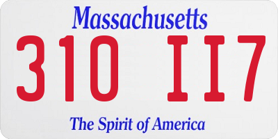MA license plate 310II7