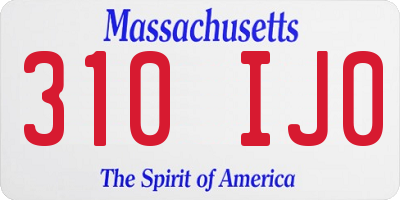 MA license plate 310IJ0