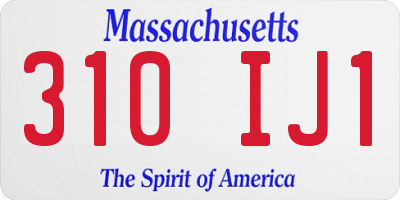 MA license plate 310IJ1