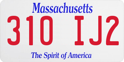 MA license plate 310IJ2