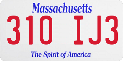 MA license plate 310IJ3