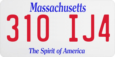 MA license plate 310IJ4