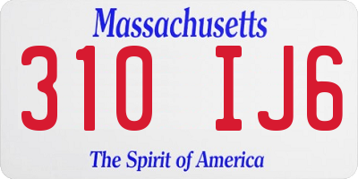 MA license plate 310IJ6