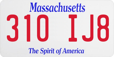 MA license plate 310IJ8