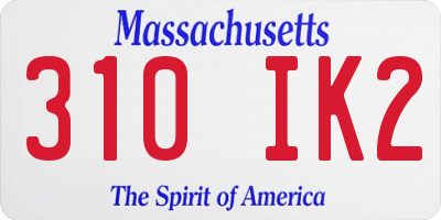 MA license plate 310IK2