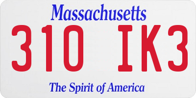 MA license plate 310IK3