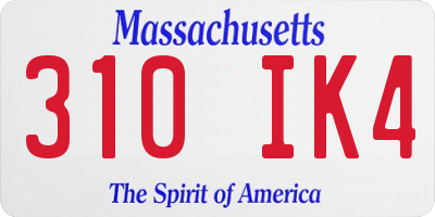 MA license plate 310IK4