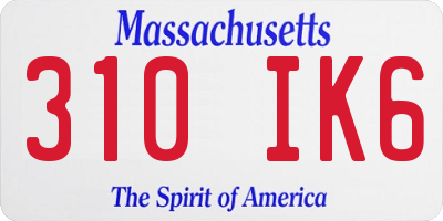 MA license plate 310IK6