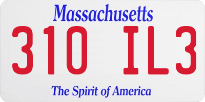 MA license plate 310IL3