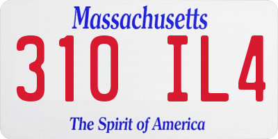 MA license plate 310IL4