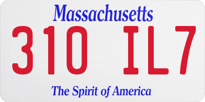 MA license plate 310IL7