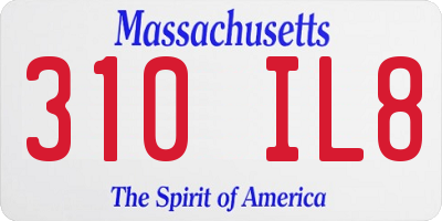 MA license plate 310IL8