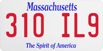 MA license plate 310IL9