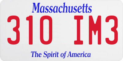 MA license plate 310IM3