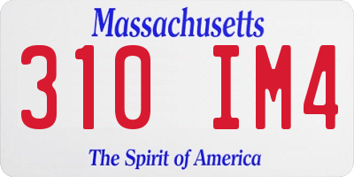 MA license plate 310IM4