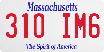 MA license plate 310IM6