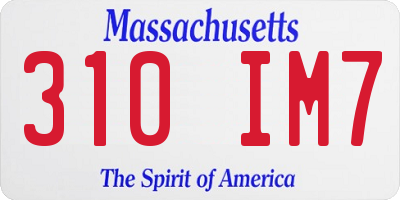 MA license plate 310IM7