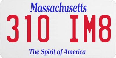 MA license plate 310IM8