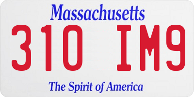 MA license plate 310IM9