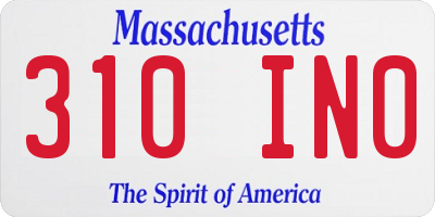 MA license plate 310IN0